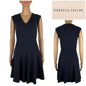 Rebecca Taylor Dresses Rebecca Taylor Women 0 Taylor Dress Navy Blue Mini Textured Sleeveless Nwt 295 Poshmark